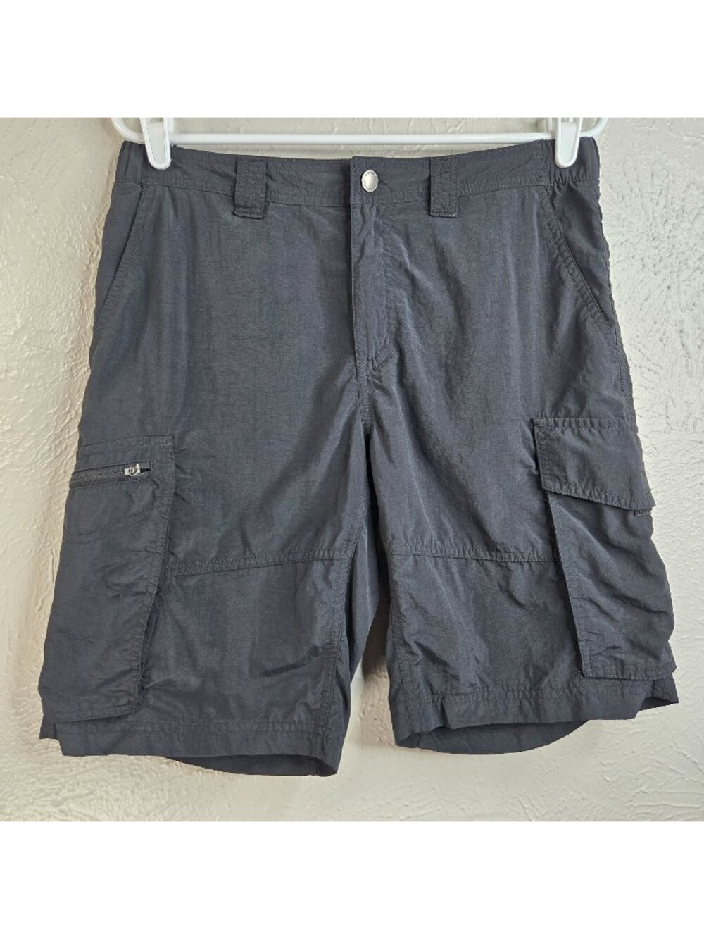 Columbia Midi Hiking Shorts Womens 32/10 Black Nylon Outdoor Utility Cargo
